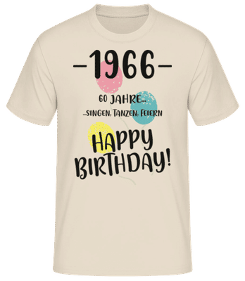 1965 60 Singen Tanzen Feiern - Männer Basic T-Shirt - Creme - Vorne