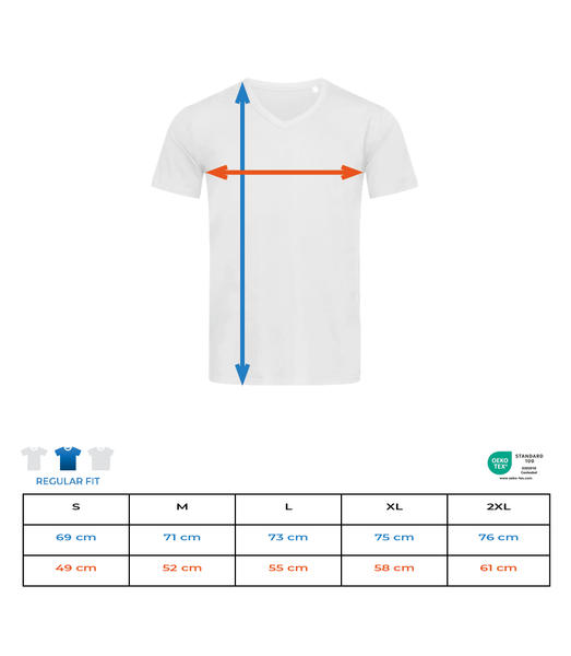 Aperçu: T-shirt col en V Homme - Tableau des tailles