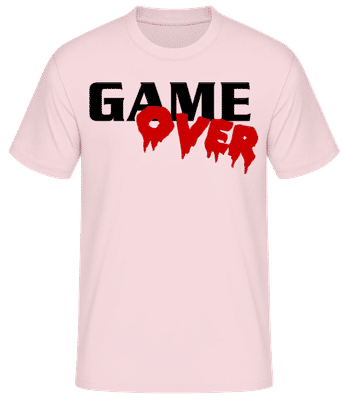Game Over Schrift - Pánské basic tričko - Růžová - Napřed