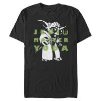 Star Wars - Klonové války - Yoda Text - Pánské Tričko - Černá - Napřed