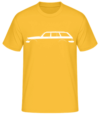 'Mercedes 300 TD (S123)' Silhouette - Men's Basic T-Shirt - Golden yellow - Front
