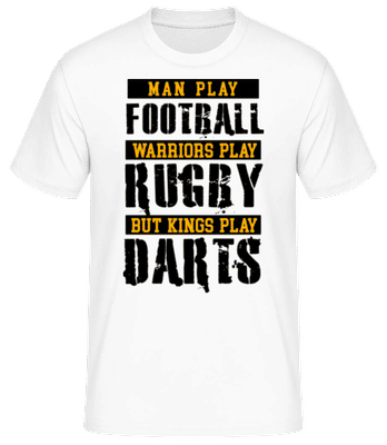 Kings Play Darts - Männer Basic T-Shirt - Weiß - Vorne