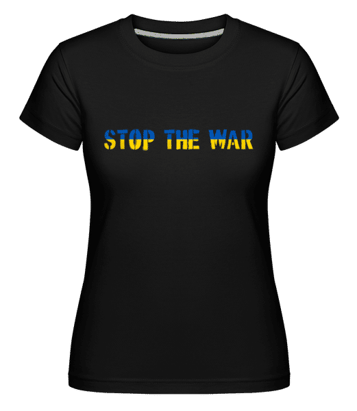 Aperçu: Stop The War Ukraine Flag -  T-shirt Shirtinator femme - Noir - Devant