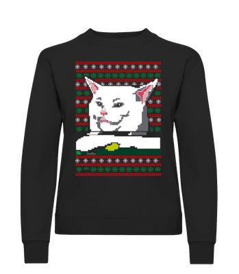 Ugly Cat Christmas - Sweatshirt Femme - Noir - Devant