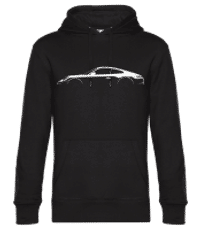 'Porsche 911 Car. GTS 992' Silhouette - Pánská standardní mikina s kapucí - Černá - Napřed