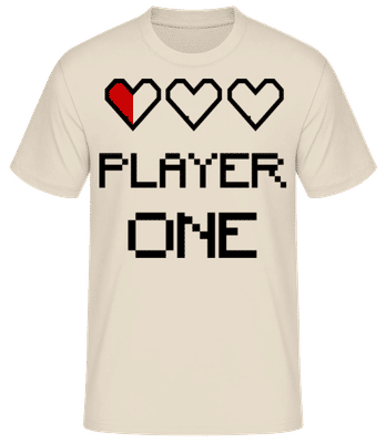 Player One - Men's Basic T-Shirt - Cream - Front