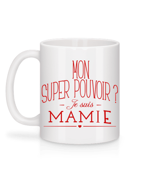 Aperçu: Super Pouvoir Mamie - Mug en céramique blanc - Blanc - Derrière