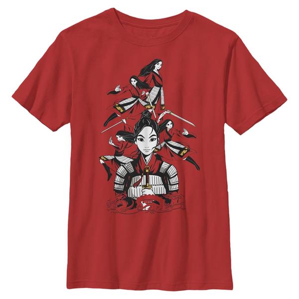 Aperçu: Disney - Mulan - Mulan Poses - Enfant T-shirt - Rouge - Devant