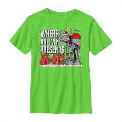 Star Wars - AT-AT Presents At At - Christmas - Kids T-Shirt - Lime - Front