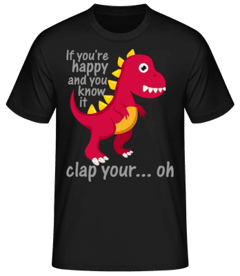 T-Rex Clap You Hands - T-shirt standard Homme - Noir - Devant