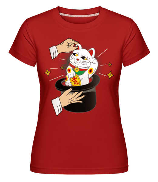 Aperçu: Magic Cat -  T-shirt Shirtinator femme - Rouge - Devant