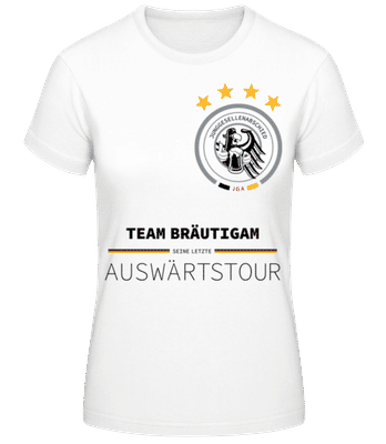 JGA Letzte Auswärtstour Team Bräutigam - Frauen T-Shirt B&C - Weiß - Vorne