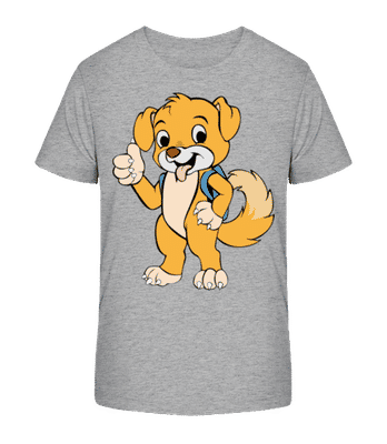 Cute Dog With Bag - Camiseta orgánica para niños Stanley Stella 2.0 - Gris moteado - delante