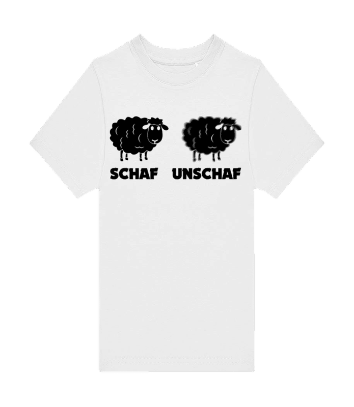 Vorschau: Schaf Unschaf - Kinder T-Shirt B&C - Weiß - Vorne