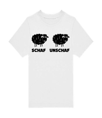 Schaf Unschaf - Kinder T-Shirt B&C - Weiß - Vorne