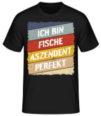 Fische Aszendent Perfekt Retro Stil - Männer Basic T-Shirt - Schwarz - Vorne