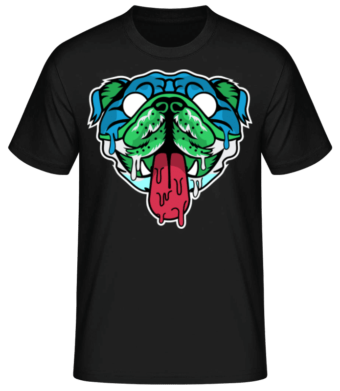 Vista previa: Dog - Camiseta básica para hombre - Negro - delante