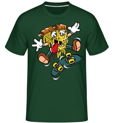 Pizza Skater -  Shirtinator Men's T-Shirt - Bottle green - Front