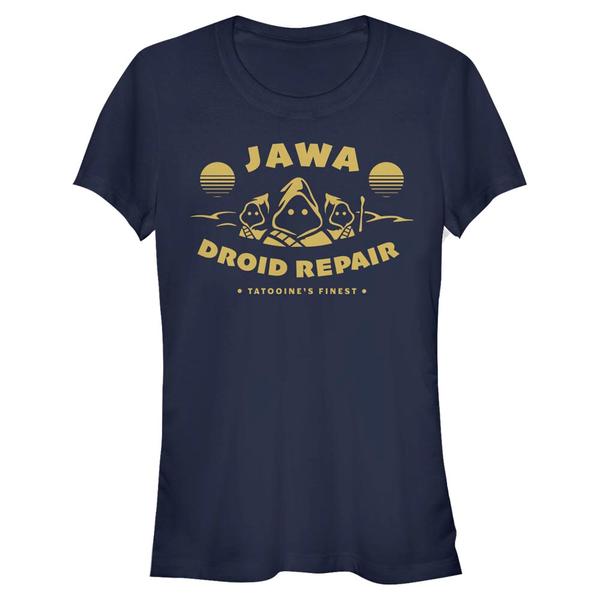 Aperçu: Star Wars - Jawas Jawa Repair - Femme T-shirt - Bleu marine - Devant