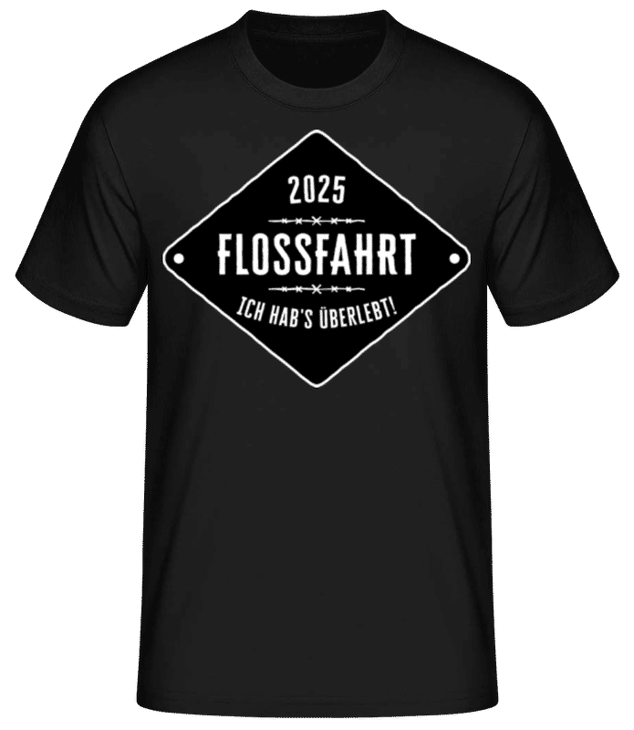 Vorschau: Flossfahrt 2025 Badge - Männer Basic T-Shirt - Schwarz - Vorne