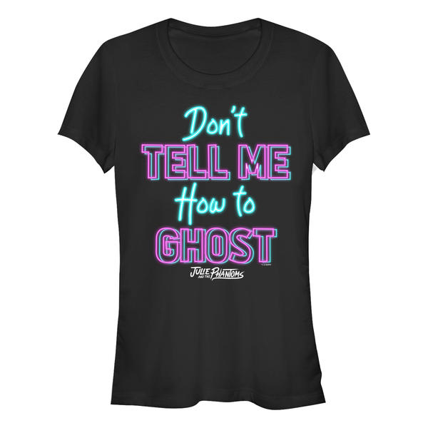 Aperçu: Netflix - Julie And The Phantoms - Text Ghost - Femme T-shirt - Noir - Devant