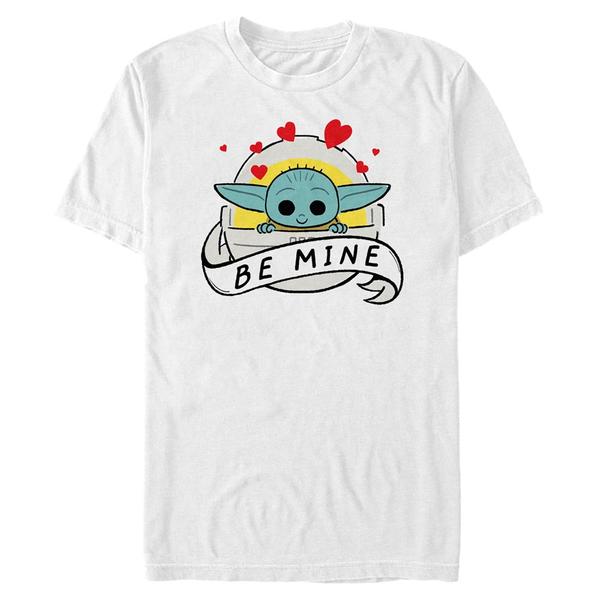 Aperçu: Star Wars - The Mandalorian - The Child Be Mine With - Valentine's Day - Homme T-shirt - Blanc - Devant