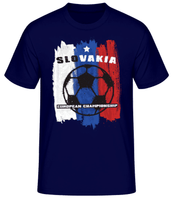 Fußball Slovakia Fahne - Pánske basic tričko - Namornícka modrá - Predné