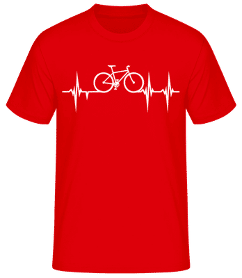Fahrrad Herzschlag - Männer Basic T-Shirt - Rot - Vorne