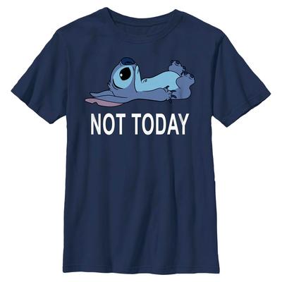 Disney - Lilo & Stitch - Stitch Not Today - Kids T-Shirt - Navy - Front
