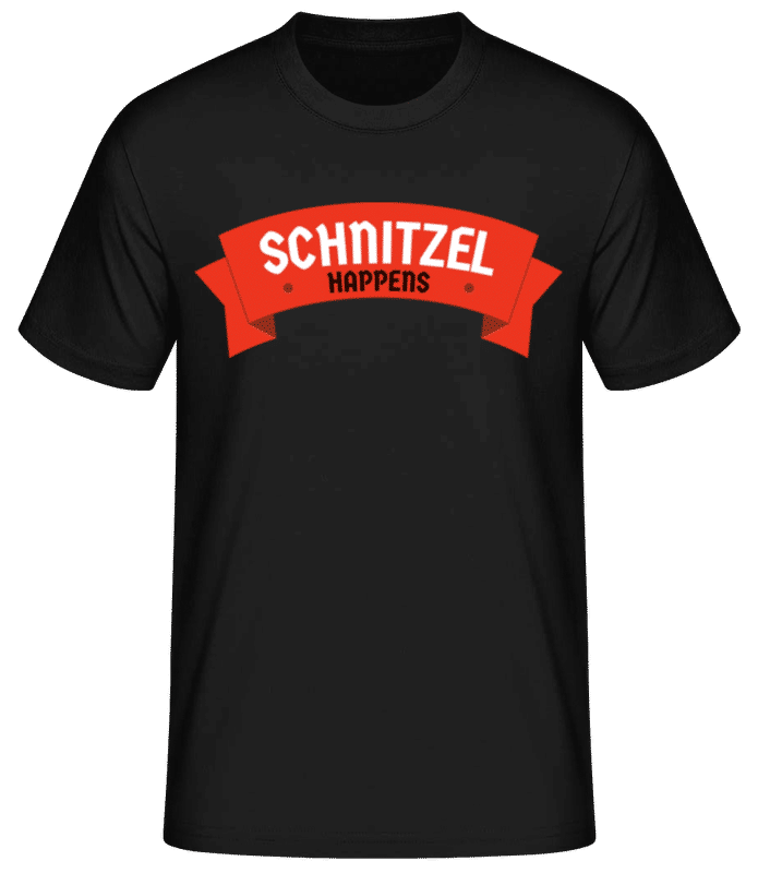 Vorschau: Schnitzel Happens - Männer Basic T-Shirt - Schwarz - Vorne