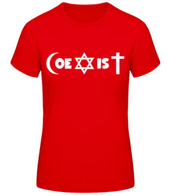 Religion Coexist - Women's Basic T-Shirt - Red - Front