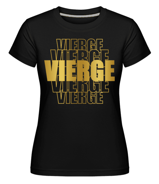 Aperçu: Écriture Doré Astrologique Vierge -  T-shirt Shirtinator femme - Noir - Devant