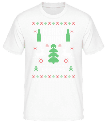 Merry Drunk Christmas - Camiseta básica para hombre - Blanco - delante