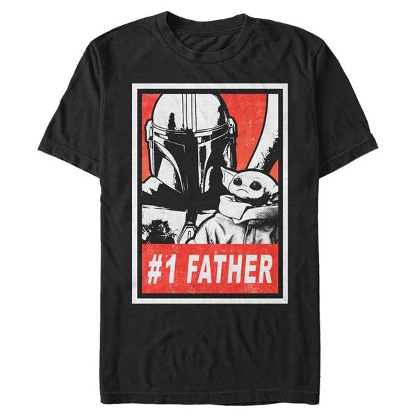 Preview: Star Wars - The Mandalorian - Mando & Child Galaxy Dad - Father's Day - Men's T-Shirt - Black - Front