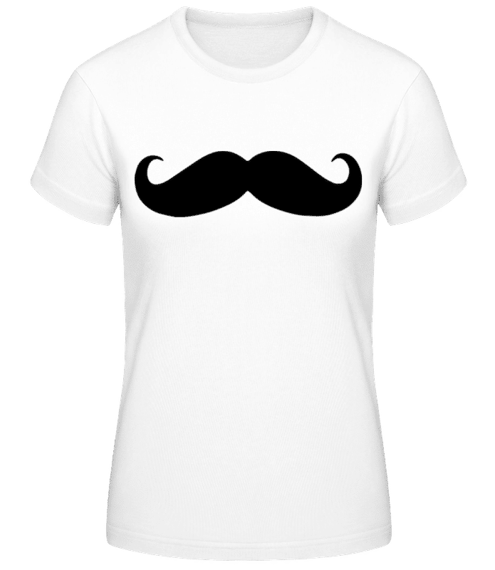 Vista previa: Mustache 5 - Camiseta básica de mujer - Blanco - delante