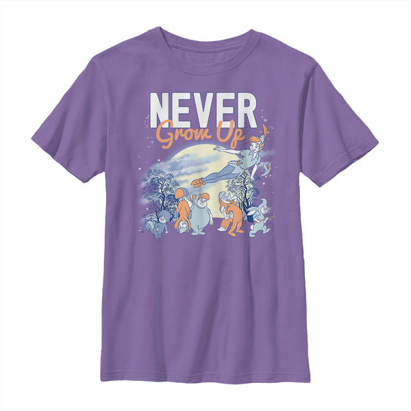 Aperçu: Disney - Peter Pan - Skupina Never Grow Up - Enfant T-shirt - Pourpre - Devant