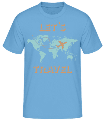 Let Us Travel - Camiseta básica para hombre - Azul claro - delante