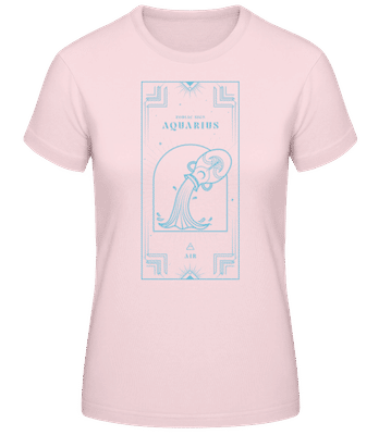 Art Deco Zodiac Sign Aquarius - Camiseta básica de mujer - Rosa - delante