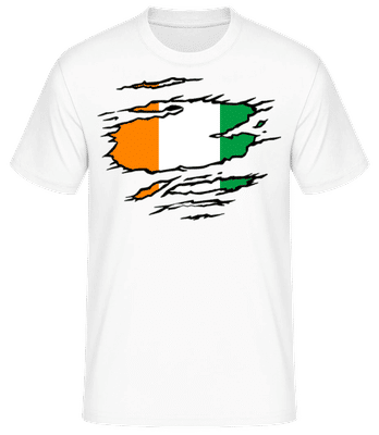 Ripped Flag Ivory Coast - Men's B&C T-Shirt - White - Front
