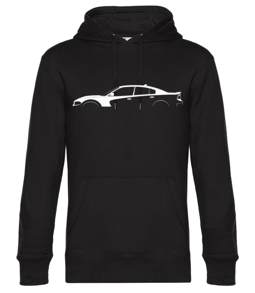 Aperçu: 'Dodge Charger SRT Hellcat' Silhouette - Sweat à capuche premium Unisexe - Noir - Devant