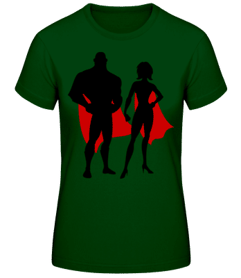 Superhrdinovia s Cape - Dámske basic tričko - Bottle green - Predné