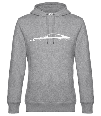 'Porsche 911 Carrera (992)' Silhouette - Unisex Premium Hoodie - Heather grey - Front