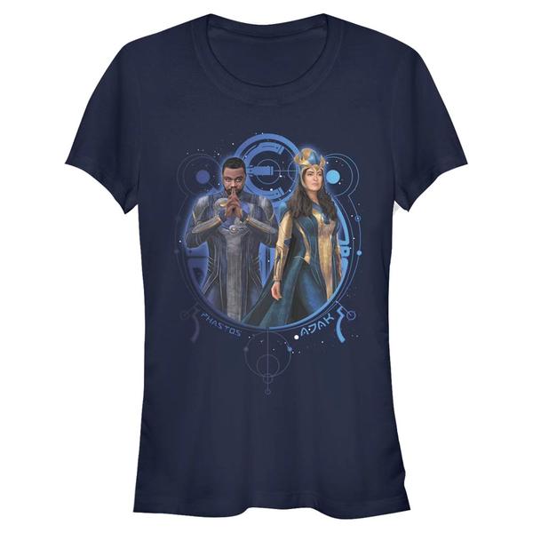Aperçu: Marvel - Eternals - Duo Phastos Ajak - Femme T-shirt - Bleu marine - Devant