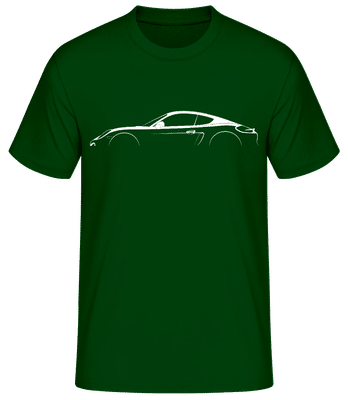 'Porsche Cayman 981' Silhouette  - Männer Basic T-Shirt - Flaschengrün - Vorne