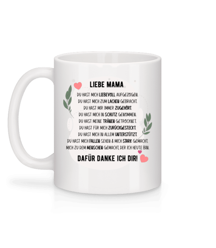 Vorschau: Liebe Mama - Tasse - Weiß - Hinten