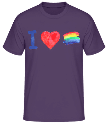 I Love Rainbows - Men's B&C T-Shirt - Purple - Front