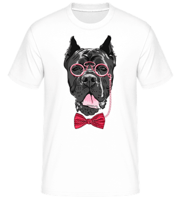 Dog With Glasses -  Shirtinator Men's T-Shirt - White - Front