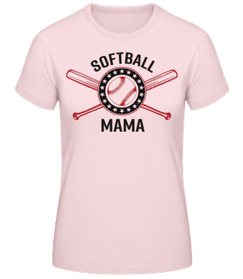 Softball Mama - Frauen Basic T-Shirt - Rosa - Vorne