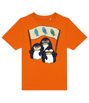 Les Pingouins Attendent Les Poissons - T-shirt enfants B&C - Orange - Devant