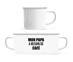Papa Besoin De Café · Tasse Émaillée